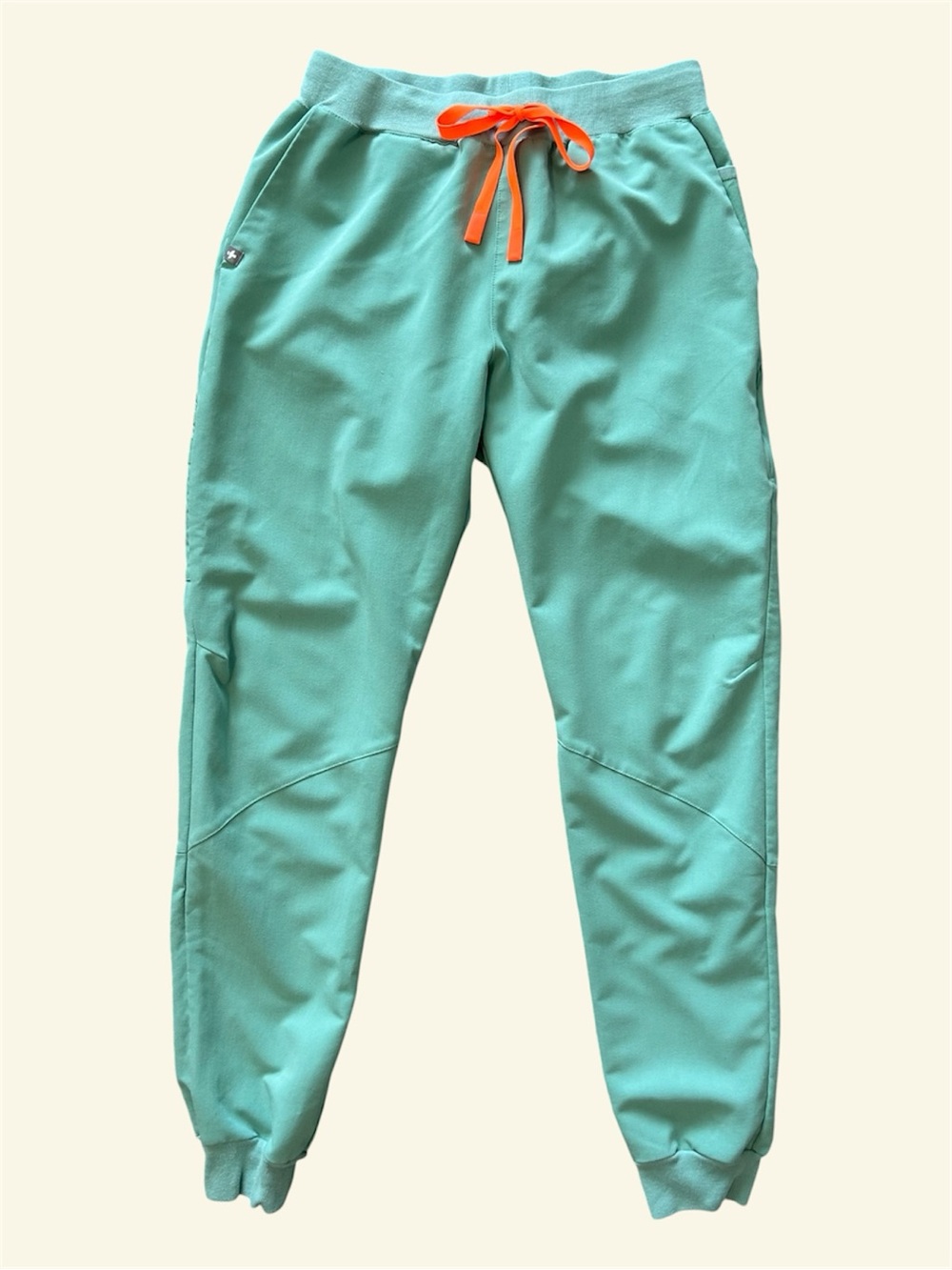 Figs Teal Women's Jogger Pants with Orange Drawstring